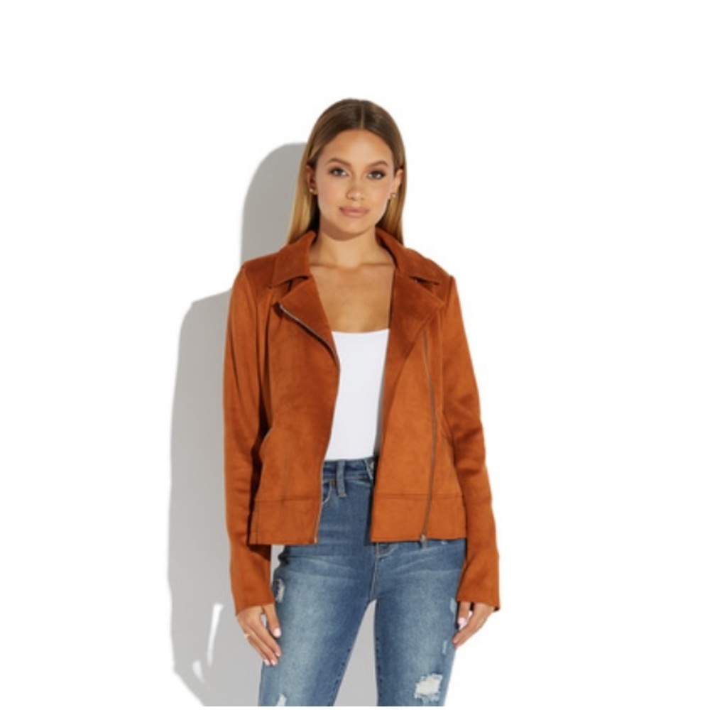 Faux Suede Moto Jacket